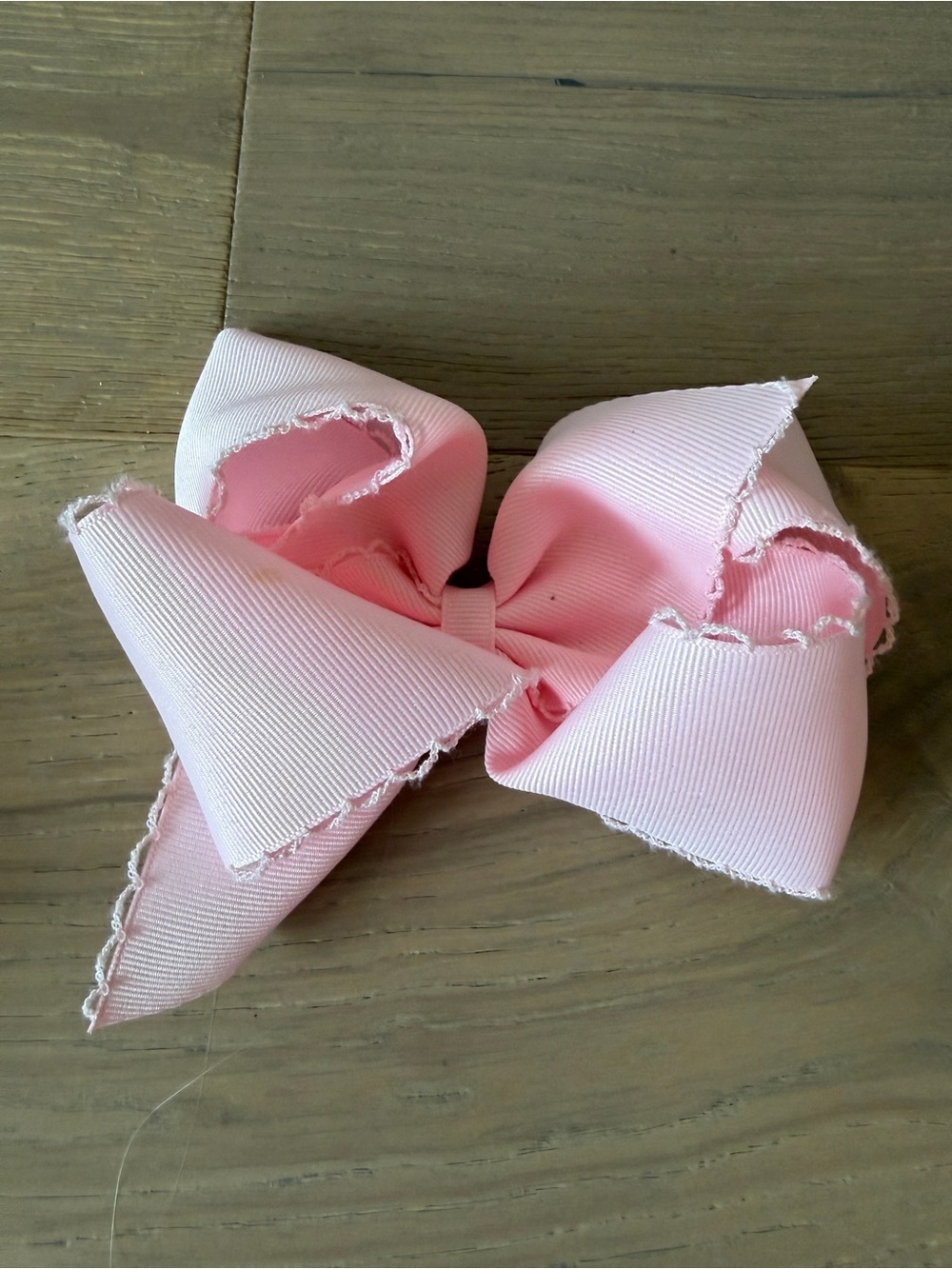 Wee Ones Light Pink Frayed Edge Hair Bow Clip